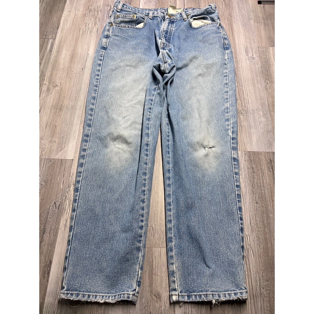 Eddie Bauer Mens Jeans 34x30 Washout Distressed Original Fit Straight Leg Denim